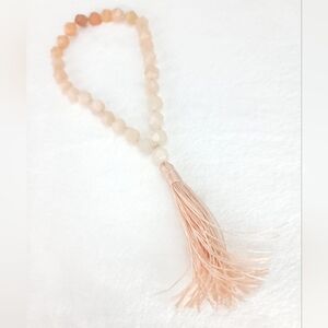 Ombre pale peach aventurine pocket mala, mini mala, prayer beads, worry …